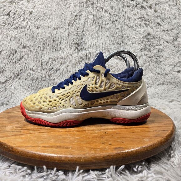 Nike Zoom Cage 3 Men Size 6.5 Bone/Blue/Red Athletic Tennis Shoes Rare Colorway - Picture 2 of 12